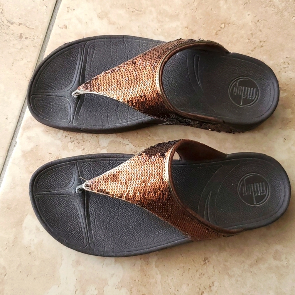 Fitflop brown sequined size 8